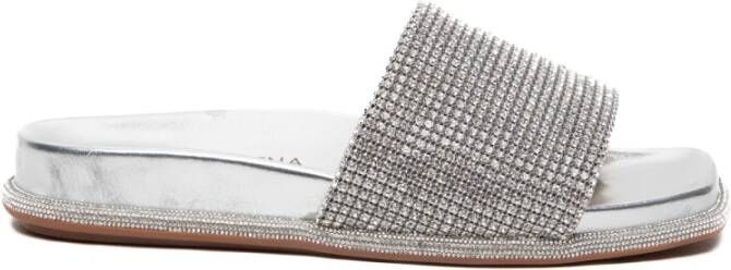 Alma en Pena Zilveren Strass Sandalen Gray Dames