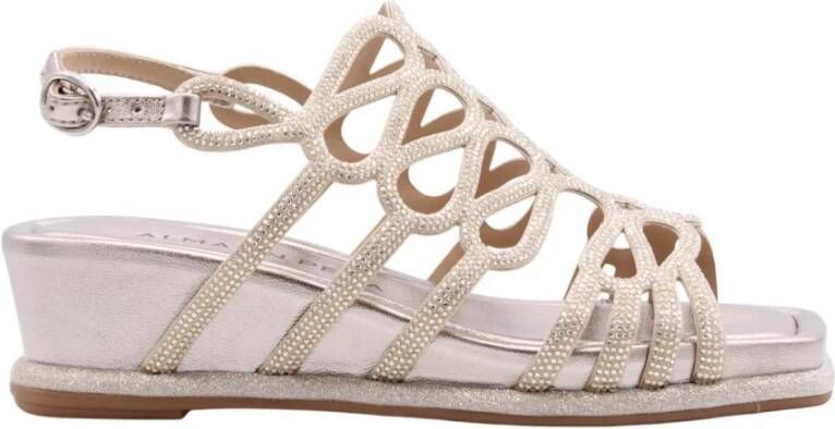 Alma en Pena Gouden Sandalen Elegant Comfortabel Voetbed Beige Dames