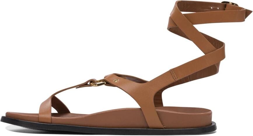 Alohas Beige Leren Sandalen voor Vrouwen