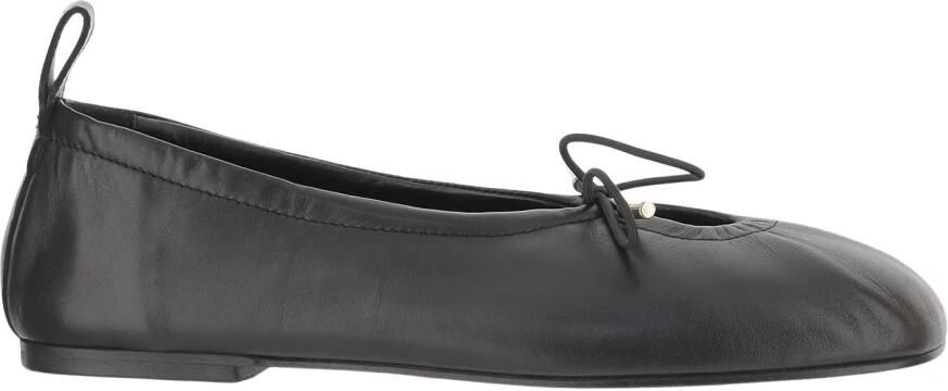 Alohas Zwarte Leren Keyhole Detail Platte Schoenen - Foto 7