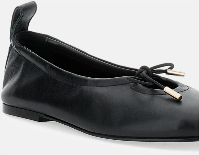 Alohas Zwarte Leren Keyhole Detail Platte Schoenen - Foto 4