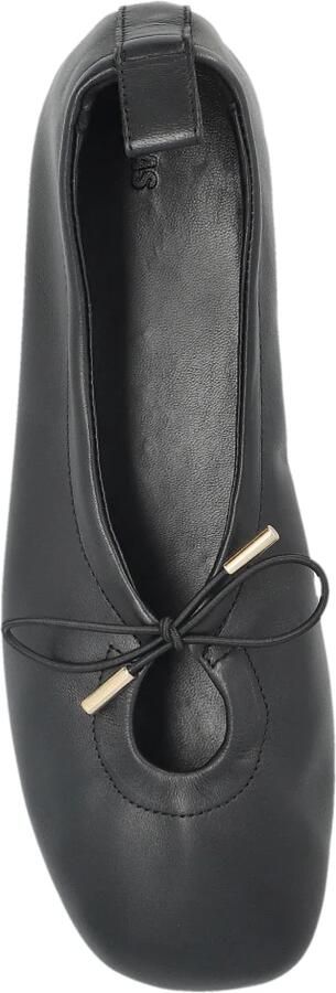 Alohas Zwarte Leren Keyhole Detail Platte Schoenen - Foto 10