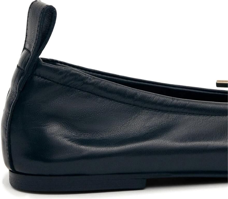 Alohas Zwarte Leren Keyhole Detail Platte Schoenen - Foto 2