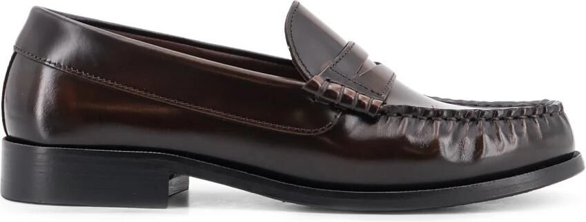 ALOHAS Rivet Geborsteld Koffiebruin Leren Loafers Brown Dames