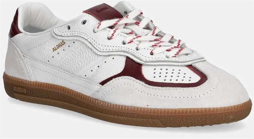 Alohas Tb.490 Rife Grain White Burgundy Leren Sneakers - Foto 3