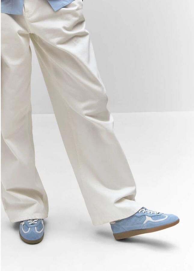 Alohas Tb.490 Rife Korenbloemblauw Crème Leren Sneakers