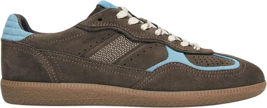 ALOHAS Tb.490 Rife Taupe Korenbloemblauwe Leren Sneakers
