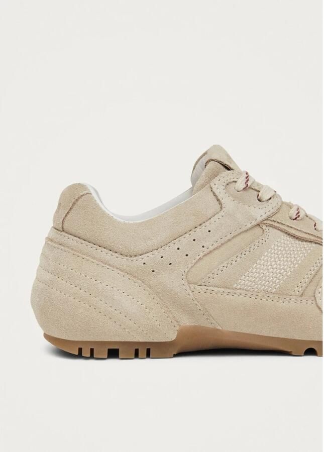 Alohas Tb.56 Suède Crème Leren Sneakers