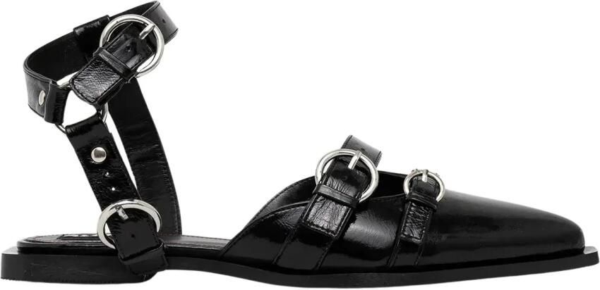 ALOHAS Thalara Onix Zwart Leren Ballet Flats Black Dames
