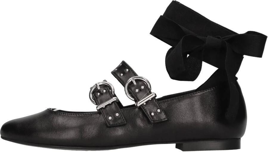 ALOHAS Thekla Zwarte Leren Ballet Flats Black Dames