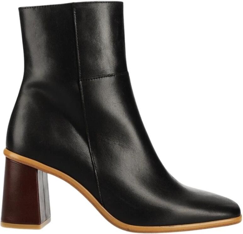 ALOHAS Zwarte laarzen met houten zool Zwart Dames