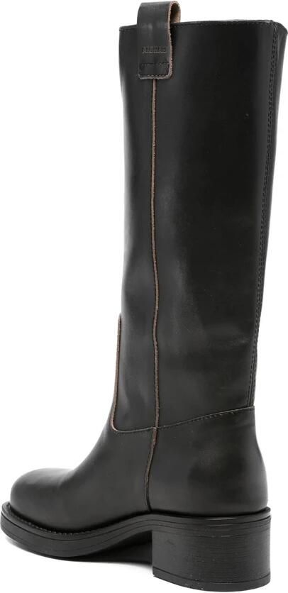 Alohas Zwarte Leren Blokhak Schoenen - Foto 3