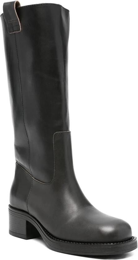 Alohas Zwarte Leren Blokhak Schoenen - Foto 2