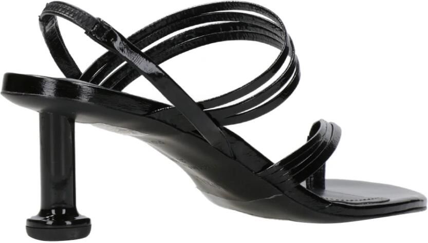 Alohas Zwarte Suède Sandalen met Houten Hak