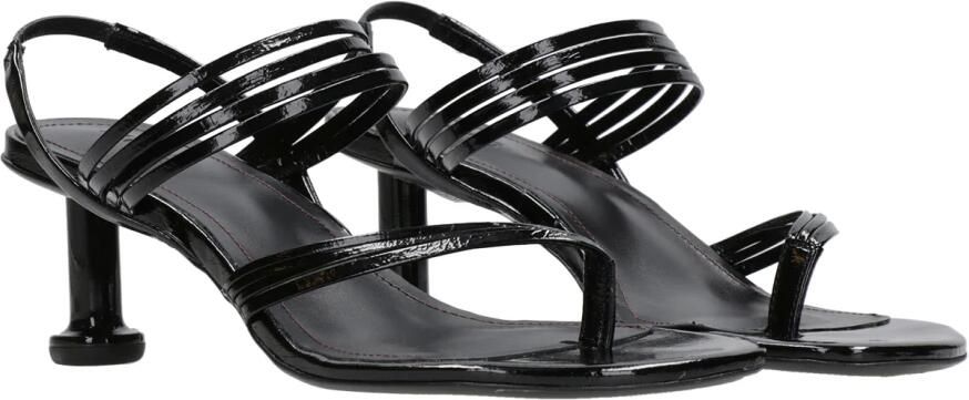 Alohas Zwarte Suède Sandalen met Houten Hak