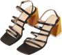ALOHAS Aubrey Zwarte Leren Sandalen Multicolor Dames - Thumbnail 1