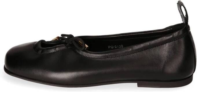 ALOHAS Zwarte leren balletflats Black Dames