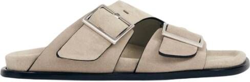 Alohas Beige Suède Leren Sandalen