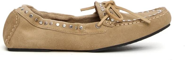 Alohas Beige Suède Mocassin Schoen