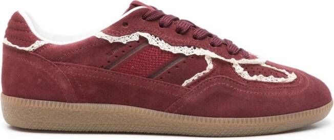 Alohas Bordeauxrode Vetersneakers met Rubberen Zool