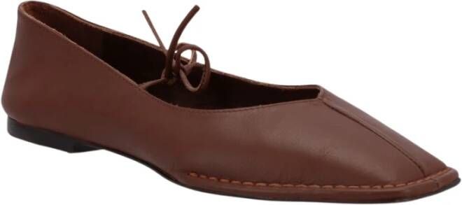 ALOHAS Bruin Leren Ballet Flats Brown Dames