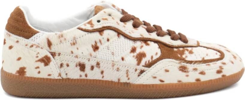 Alohas Bruine Leren Sneakers met Katoenen Decoraties