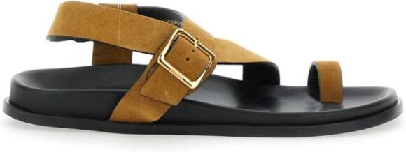 Alohas Bruine Siren Sandalen met Metalen Gesp