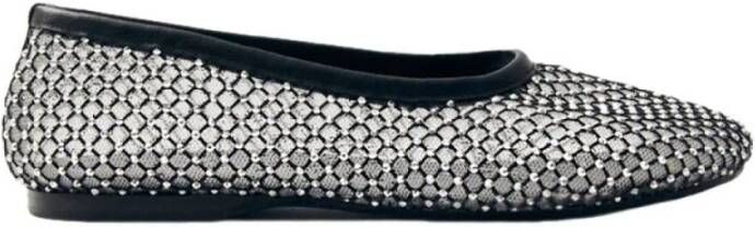 Alohas Glinsterende stoffen ballerina schoenen in zwart