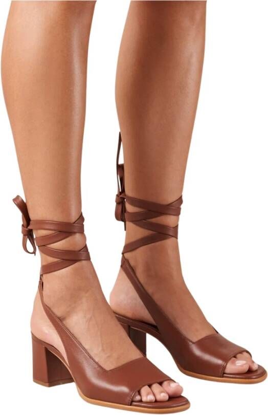 ALOHAS Kleine Donker Tan Leren Sandalen Brown Dames