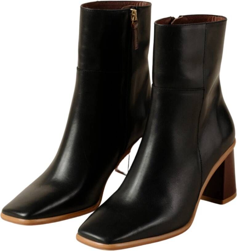 ALOHAS Zwarte laarzen met houten zool Black Dames
