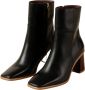 ALOHAS West Vintage Zwarte Leren Enkellaarzen Black Dames - Thumbnail 1