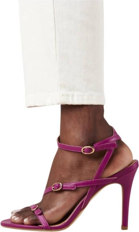 ALOHAS Paarse leren sandalen Purple Dames
