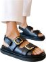 ALOHAS Zwarte leren slingback sandalen Black Dames - Thumbnail 1