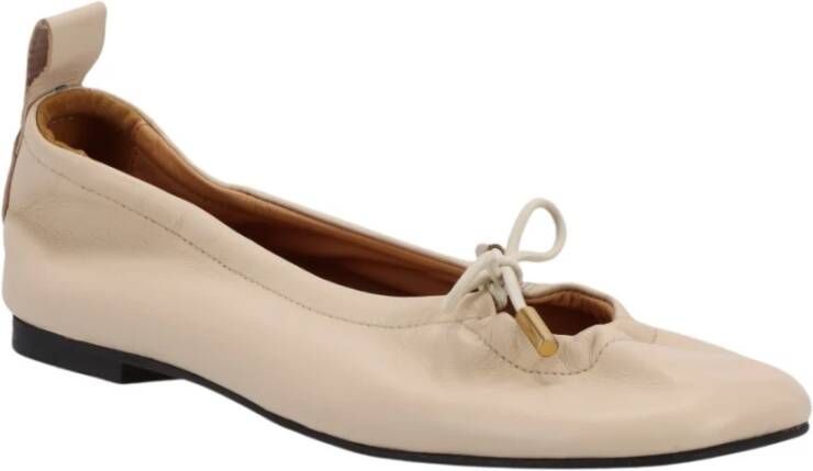 ALOHAS Rosalind Crème Leren Ballet Flats White Dames