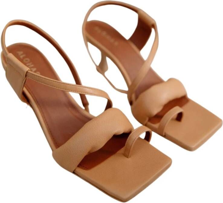 ALOHAS Asymmetrische bandjes sandaal Brown Dames