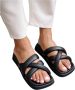 ALOHAS Slip On Kruis Sliders Black Dames - Thumbnail 1