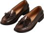 ALOHAS Terrane Geborsteld Muskaatbruin Leren Loafers Brown Dames - Thumbnail 1