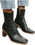 ALOHAS West Vintage Zwarte Leren Enkellaarzen Black Dames - Thumbnail 11