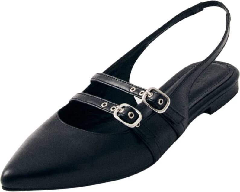 ALOHAS Wren Leren Ballet Flats Black Dames