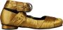 Alohas Zijden Gouden Ballerina Leren Veterschoenen - Thumbnail 1