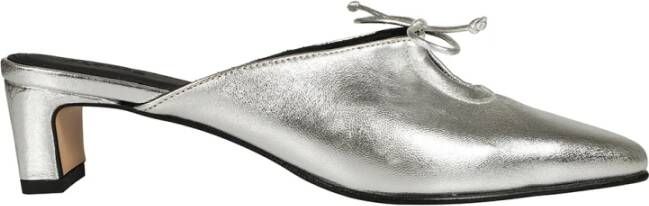 Alohas Zilveren leren pumps