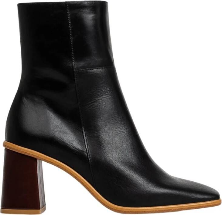 ALOHAS Zwarte laarzen met houten zool Zwart Dames