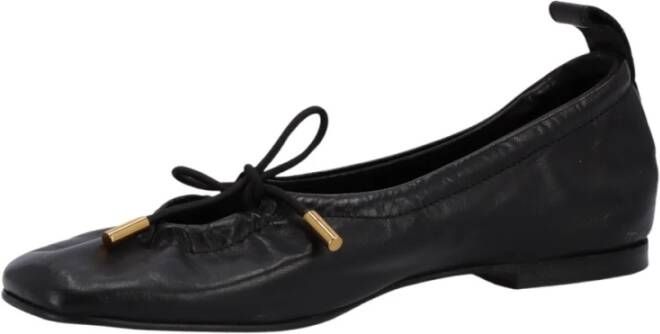 ALOHAS Zwarte leren balletflats Black Dames