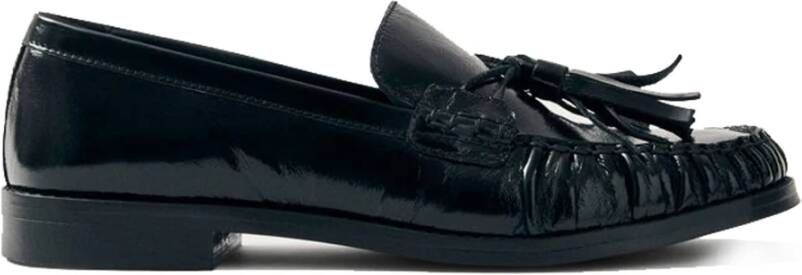 Alohas Zwarte leren loafers met kwastjes