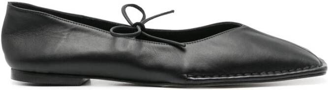 ALOHAS Zwarte Leren Vierkante Neus Instap Schoenen Black Dames