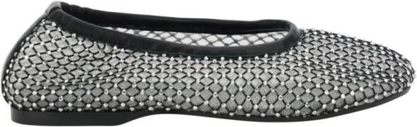 Alohas Zwarte Mesh Ballerina's met Kralenversieringen