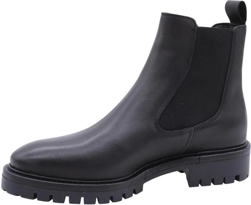Alpe Zwarte Leren Dames Enkellaars Black