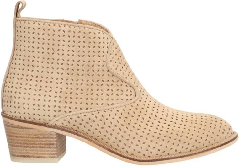 Alpe Beige Casual Dames Enkellaarzen Beige Dames