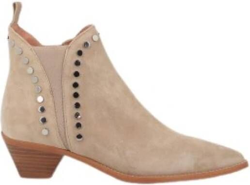 Alpe Beige Dameslaarzen met Medium Hak Beige Dames