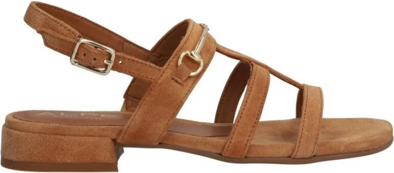 Alpe Casual Kameel Suède Dames Sandalen